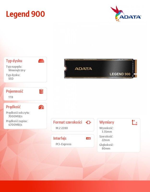 Ssd vidinis kietasis diskas adata sleg-900-1tcs