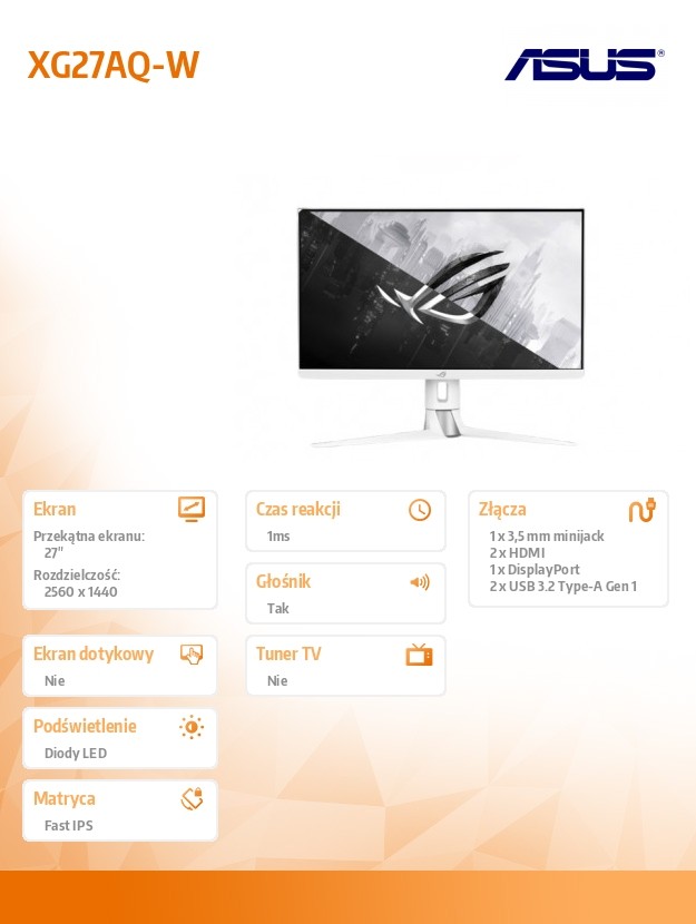 Monitorius asus rog strix xg27aq-w 27