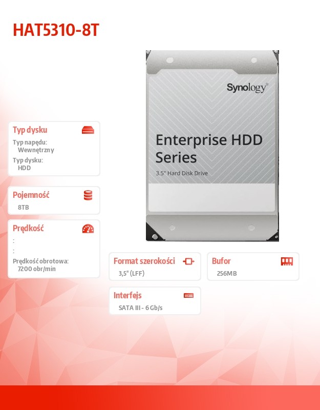 Hdd vidinis kietasis diskas kietasis diskas synology 8tb 3,5''