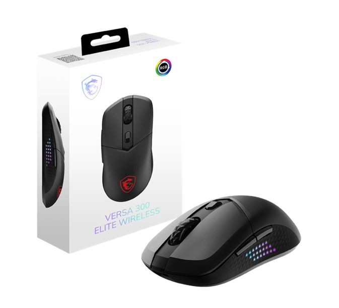 Souris gaming - msi - versa 300 elite wireless - 26000 dpi - 200 valandų žaidimo - mystic light rgb apšvietimas