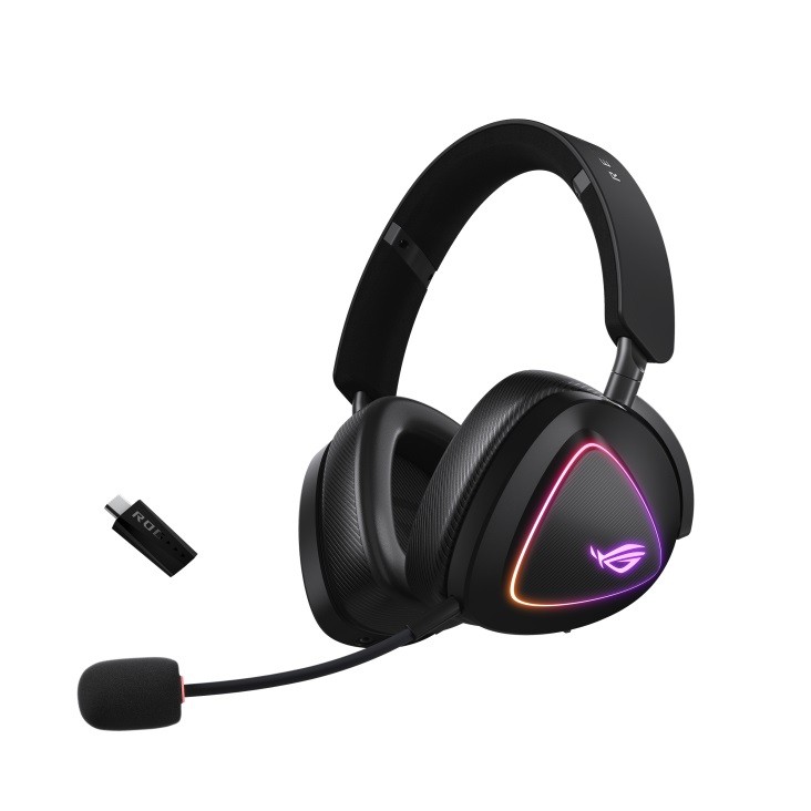 Asus rog delta ii belaidis ir laidinis ausinės mikrofono lankstus lankelis žaidimų usb-c bluetooth juoda