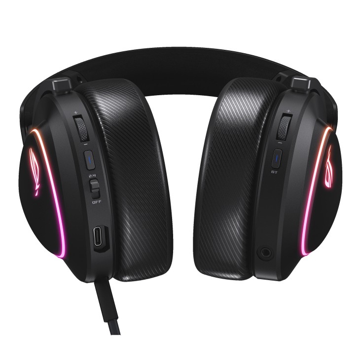 Asus rog delta ii belaidis ir laidinis ausinės mikrofono lankstus lankelis žaidimų usb-c bluetooth juoda