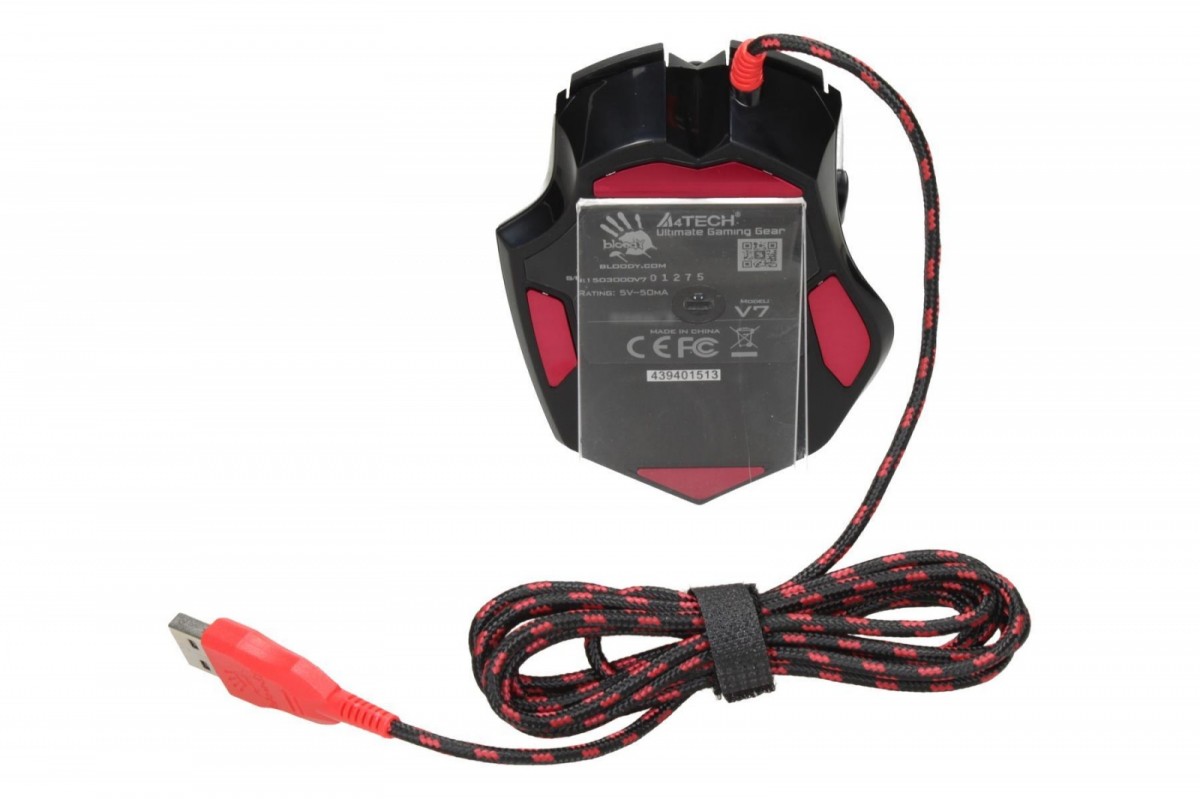 Laidinė pelė a4tech pelė bloody v7, 3200dpi, optinė, 7but., usb laidas, juoda, žaidimų, v-track, lagless shoting, core 2