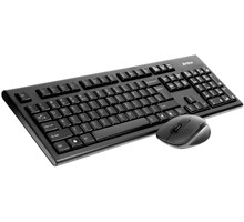 a4tech 7100n, klaviatūros komplektas su belaide optine pele, aaa, cz, klasikinė, 2,4 [ghz], belaidė, juoda