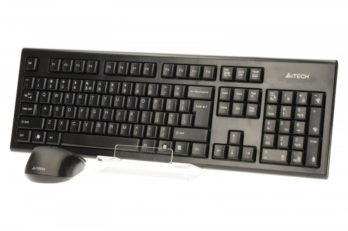 a4tech 7100n, klaviatūros komplektas su belaide optine pele, aaa, cz, klasikinė, 2,4 [ghz], belaidė, juoda