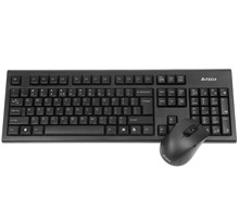 a4tech 7100n, klaviatūros komplektas su belaide optine pele, aaa, cz, klasikinė, 2,4 [ghz], belaidė, juoda