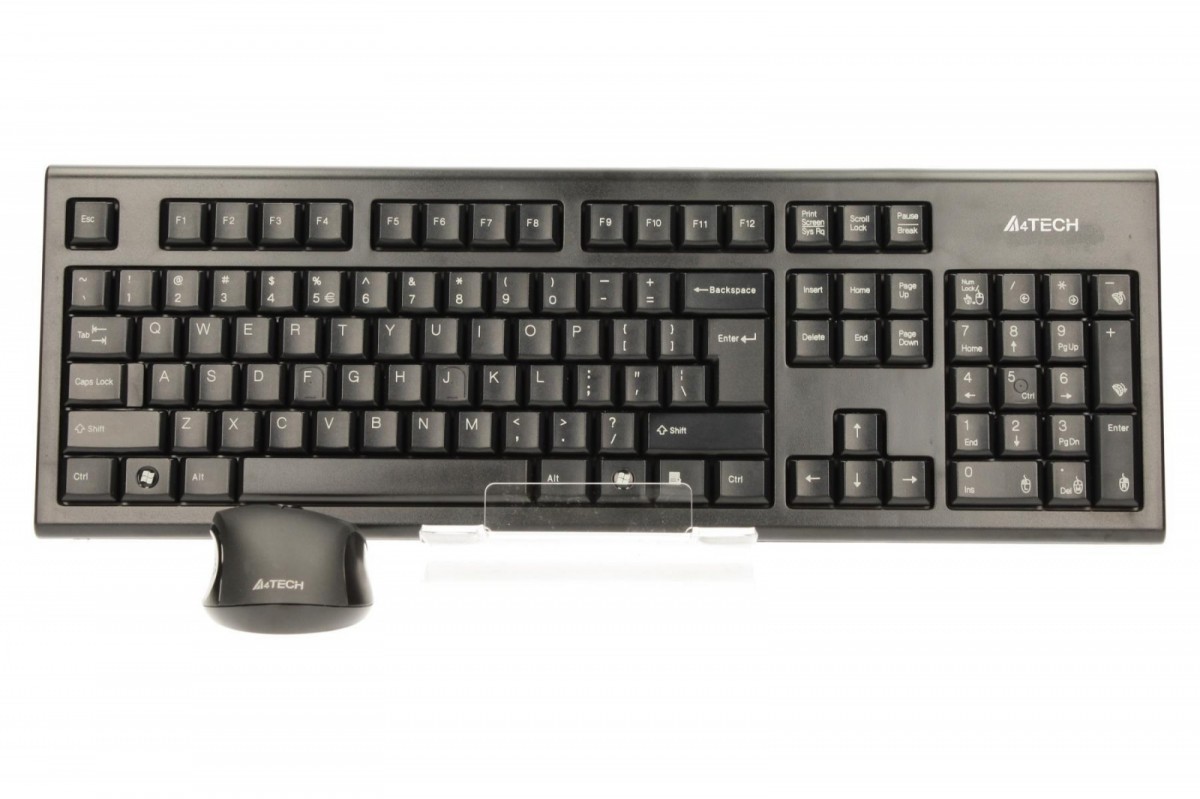 a4tech 7100n, klaviatūros komplektas su belaide optine pele, aaa, cz, klasikinė, 2,4 [ghz], belaidė, juoda