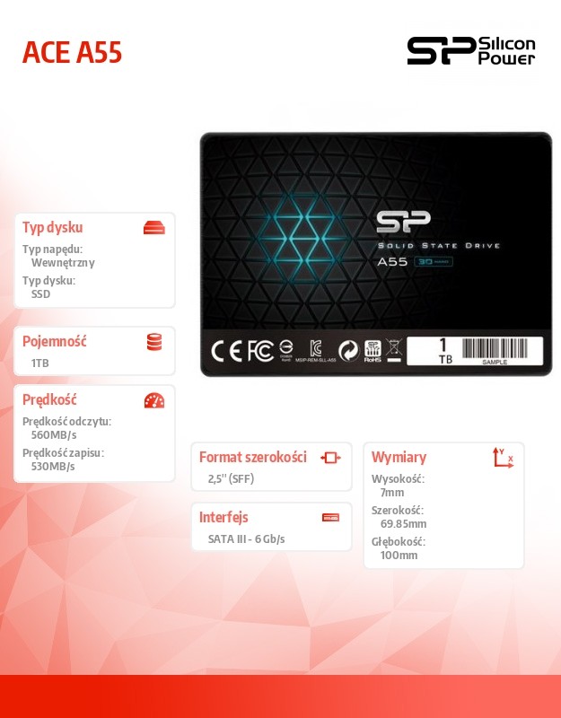 Ssd vidinis kietasis diskas silicon power ace a55 1tb sata3 (sp001tbss3a55s25)