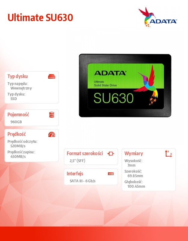 Ssd vidinis kietasis diskas adata 960gb 2,5