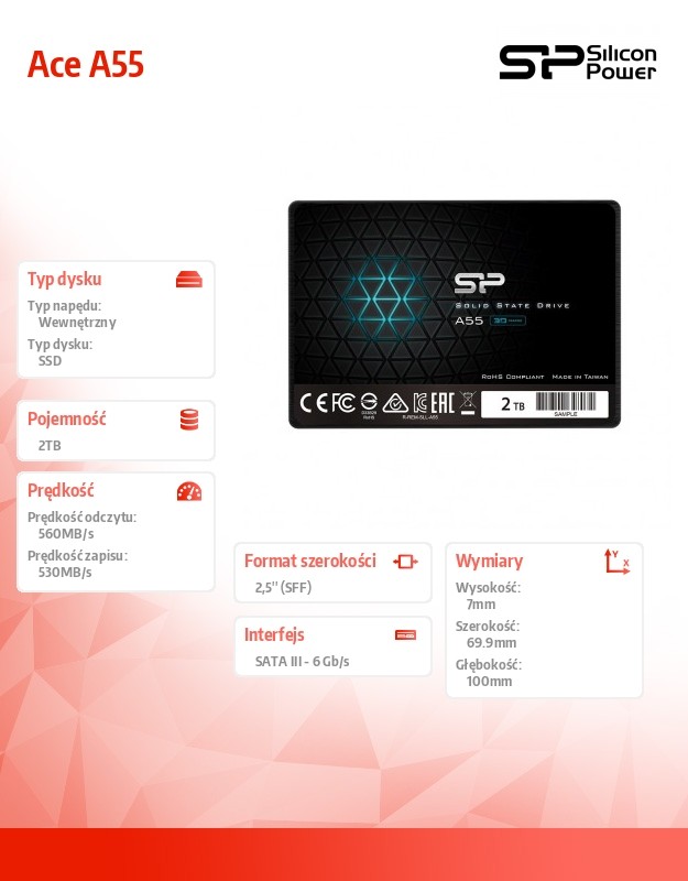 Ssd vidinis kietasis diskas silicon power sp002tbss3a55s25