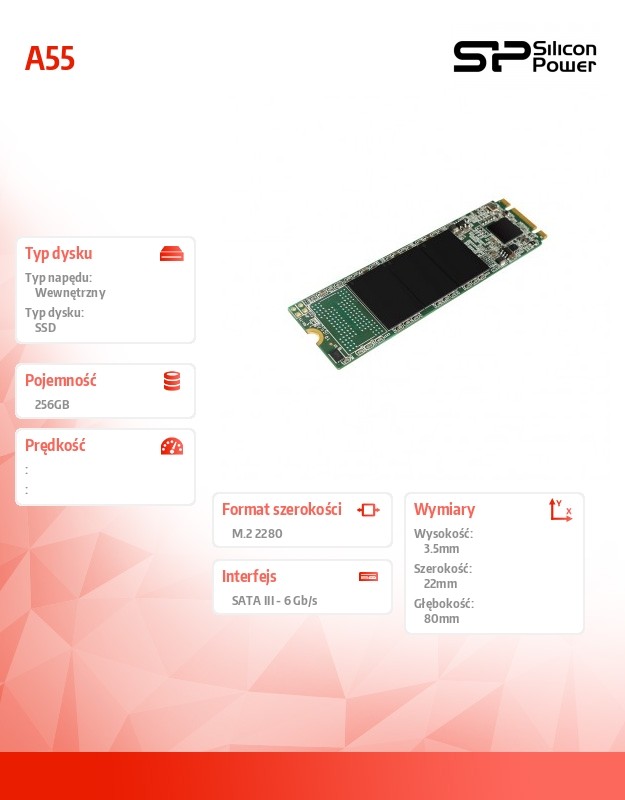Ssd vidinis kietasis diskas silicon power a55 256gb sata3 (sp256gbss3a55m28)