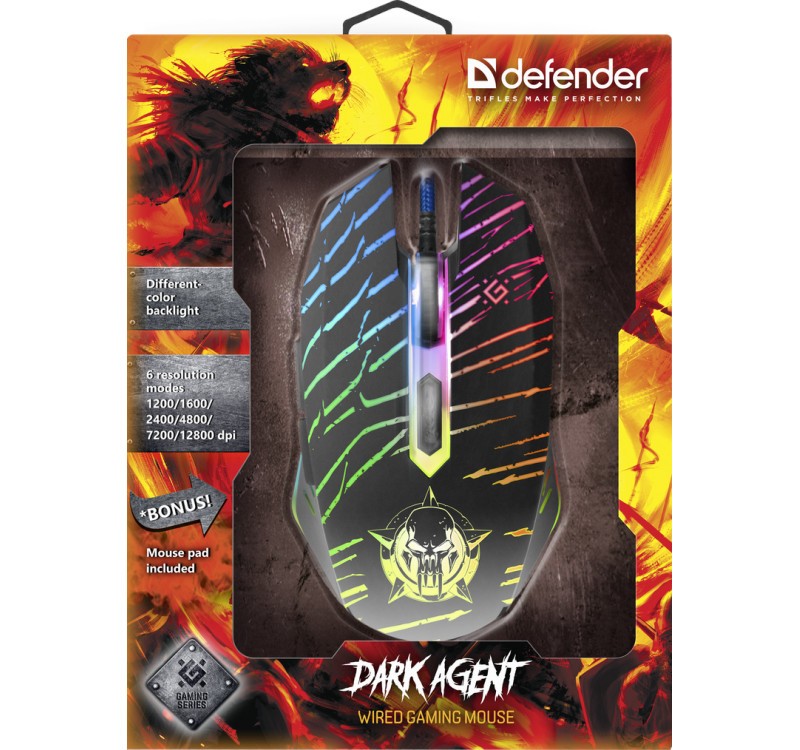 Žaidimų pelė defender gm-590l, juoda