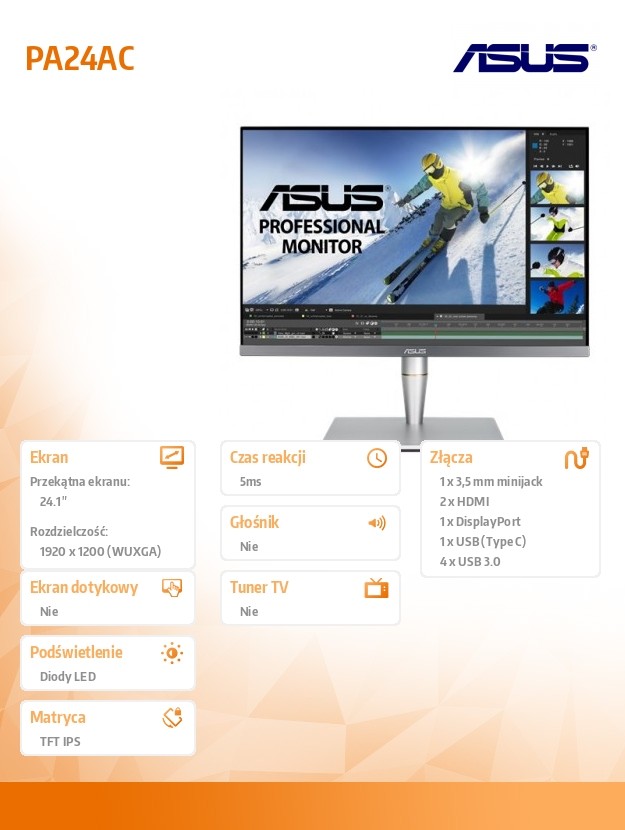 Monitorius asus 90lm04b0-b01370, 24.1