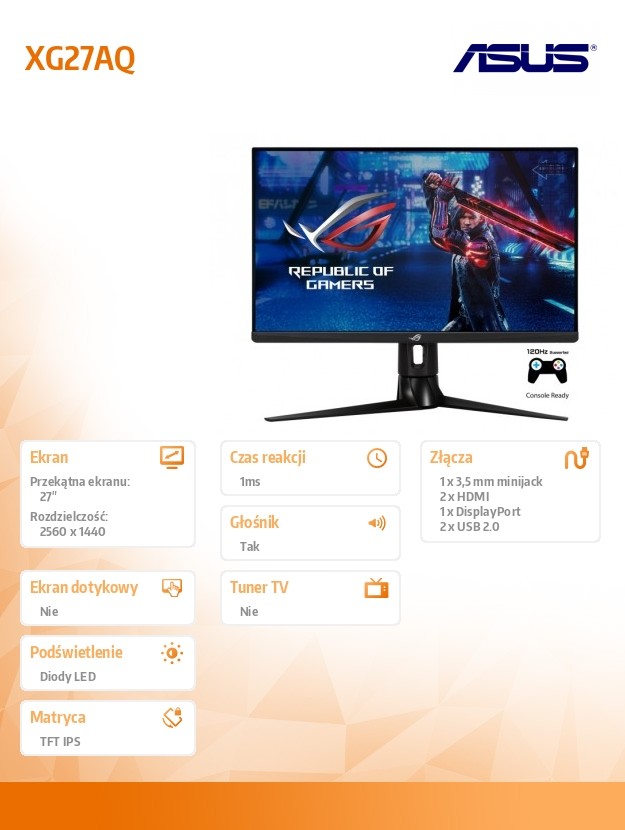 Monitorius asus xg27aq, 27