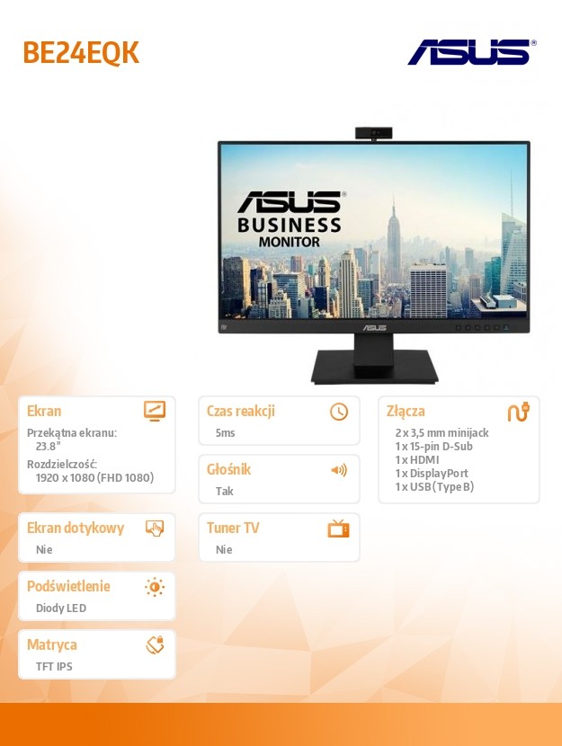 Monitorius asus be24eqk, 23.8