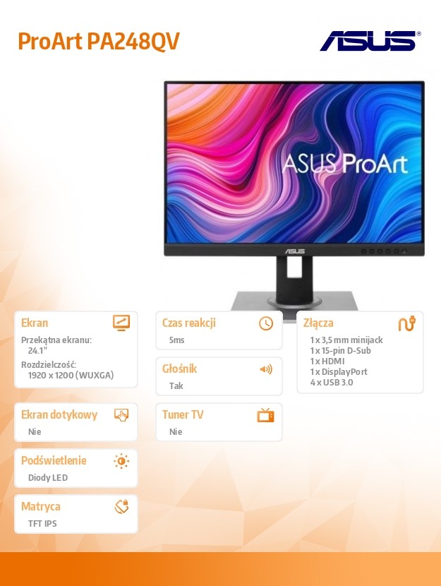 Monitorius asus proart pa248qv, 24.1