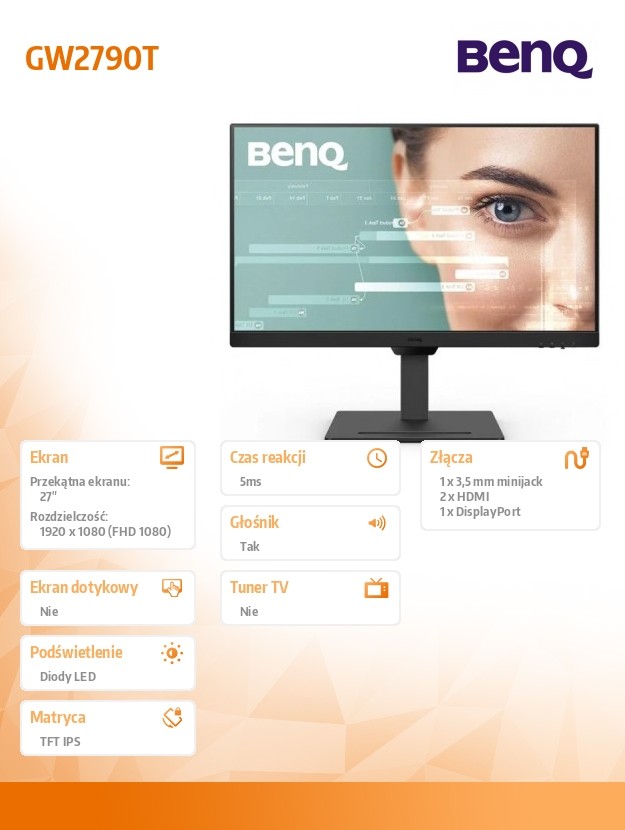 Monitorius led ekranas - benq - gw2790t - 27