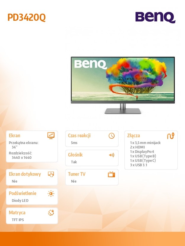 Monitorius benq pd3420q, 34.1