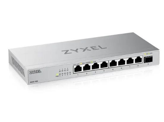 Zyxel xmg-108 nevaldomas 2.5g ethernet perjungiklis sidabrinis 8 portai, namų ir mažo biuro naudojimui