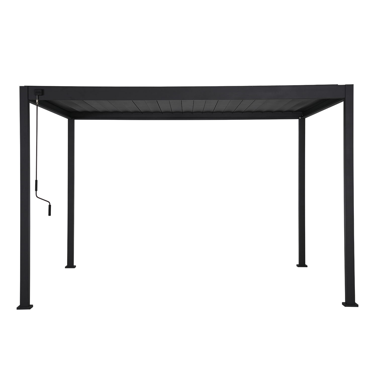 Sodo pavėsinė su lameliniu stogu, tamsiai pilka, 298,2 × 297,2 × 240,8 cm 3