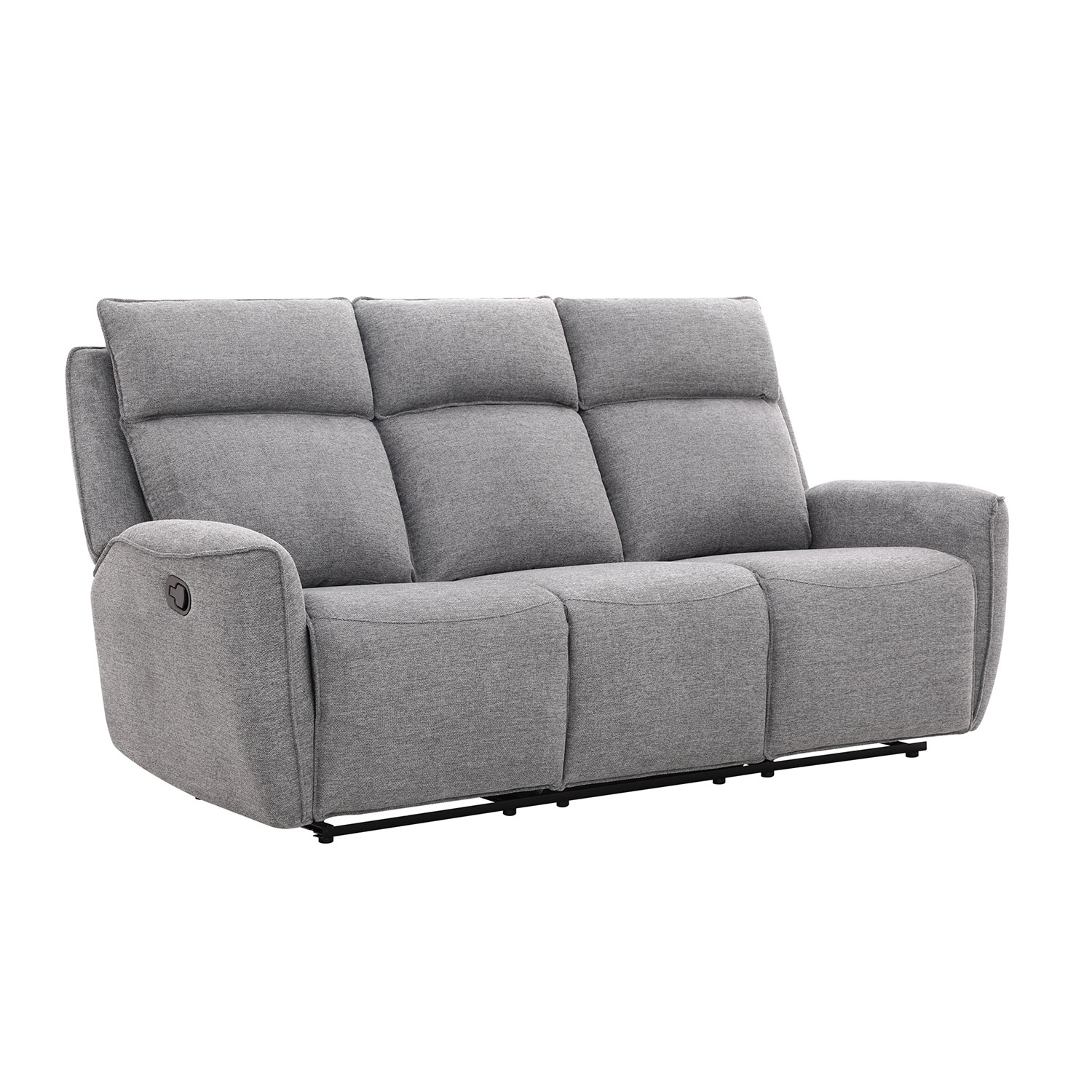 Sofa, 3 vietų, rankinio atlošimo, pilka, 206 × 90 × 104 cm