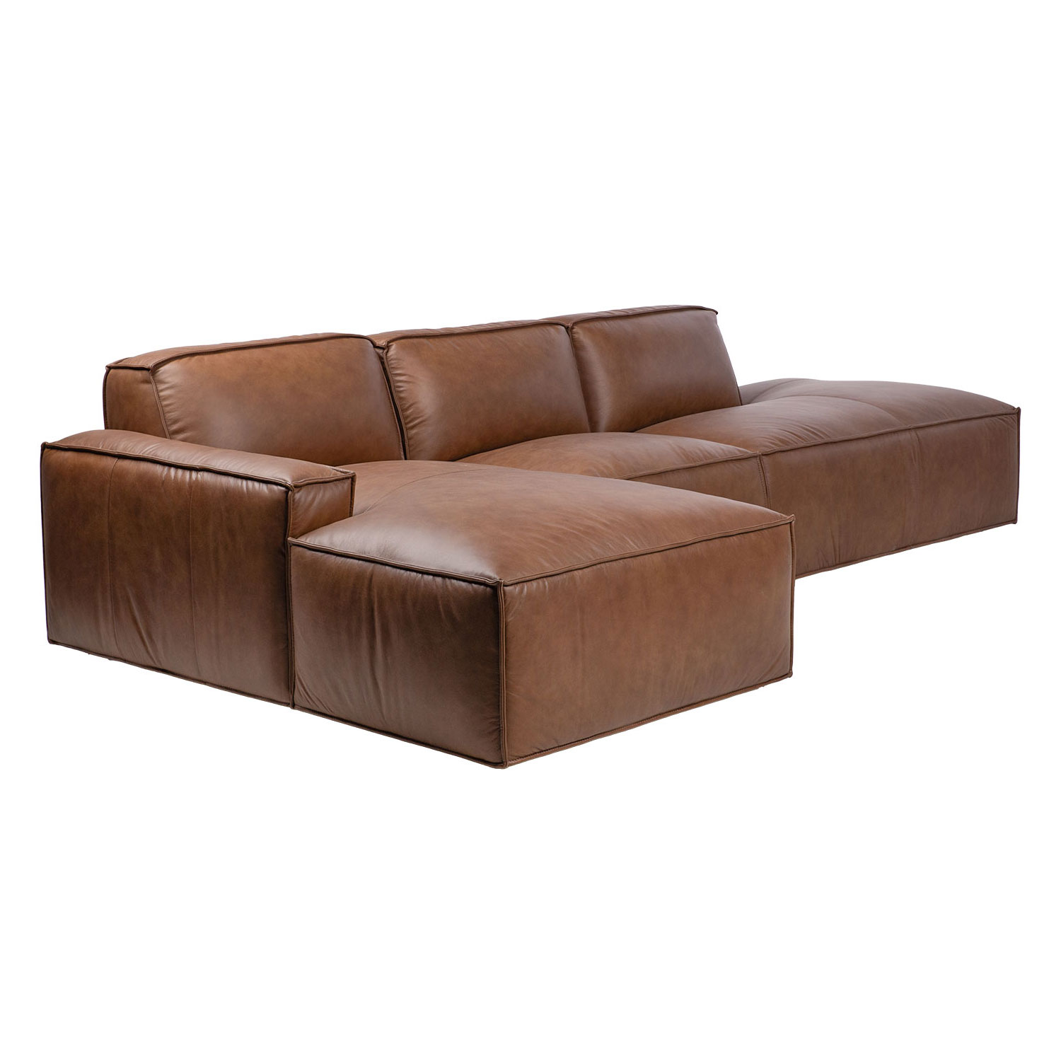 Kampinė sofa , kairinė, ruda, 302 × 156/92 × 72 cm 2