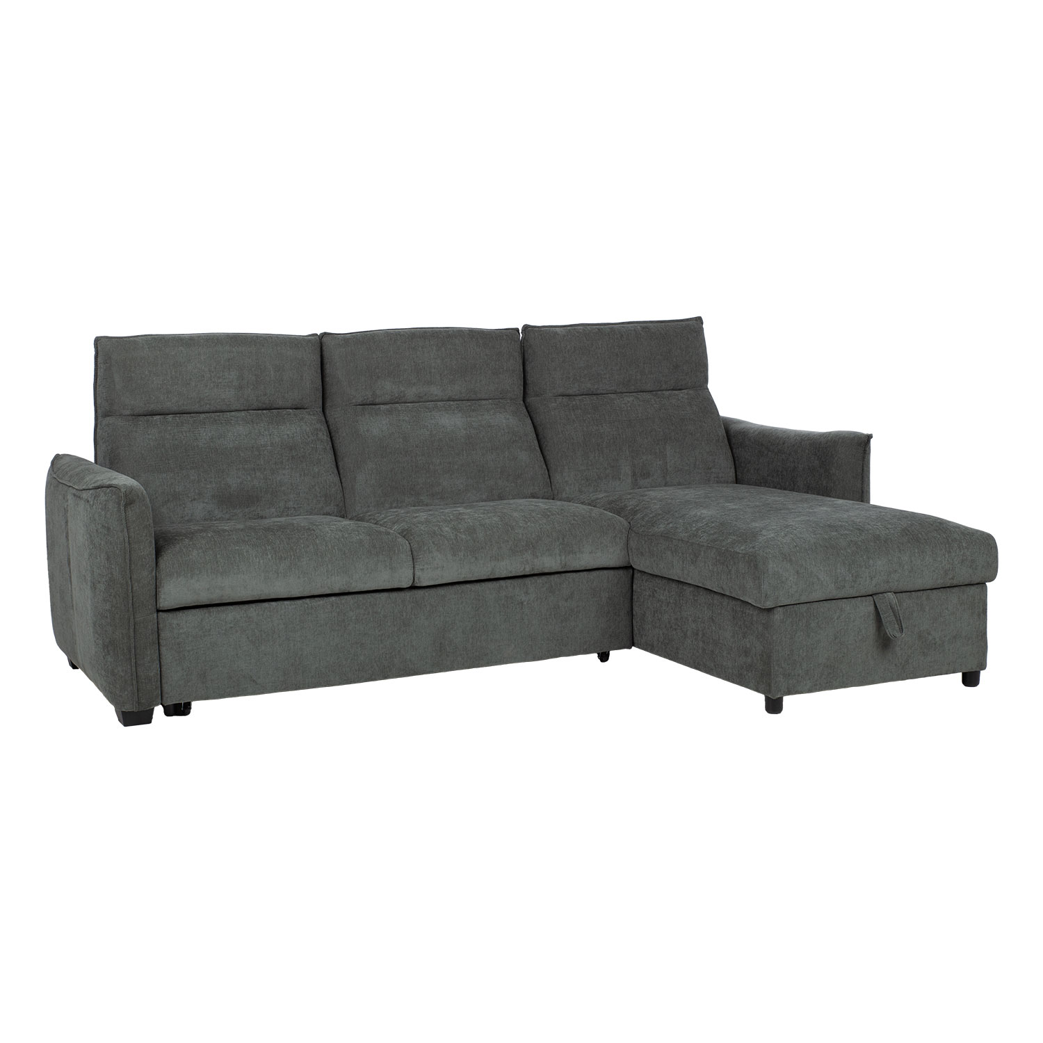 Kampinė sofa-lova su universaliu kampu ir daiktadėže, alyvuogių žalia, 244 × 155/88 × 102 cm