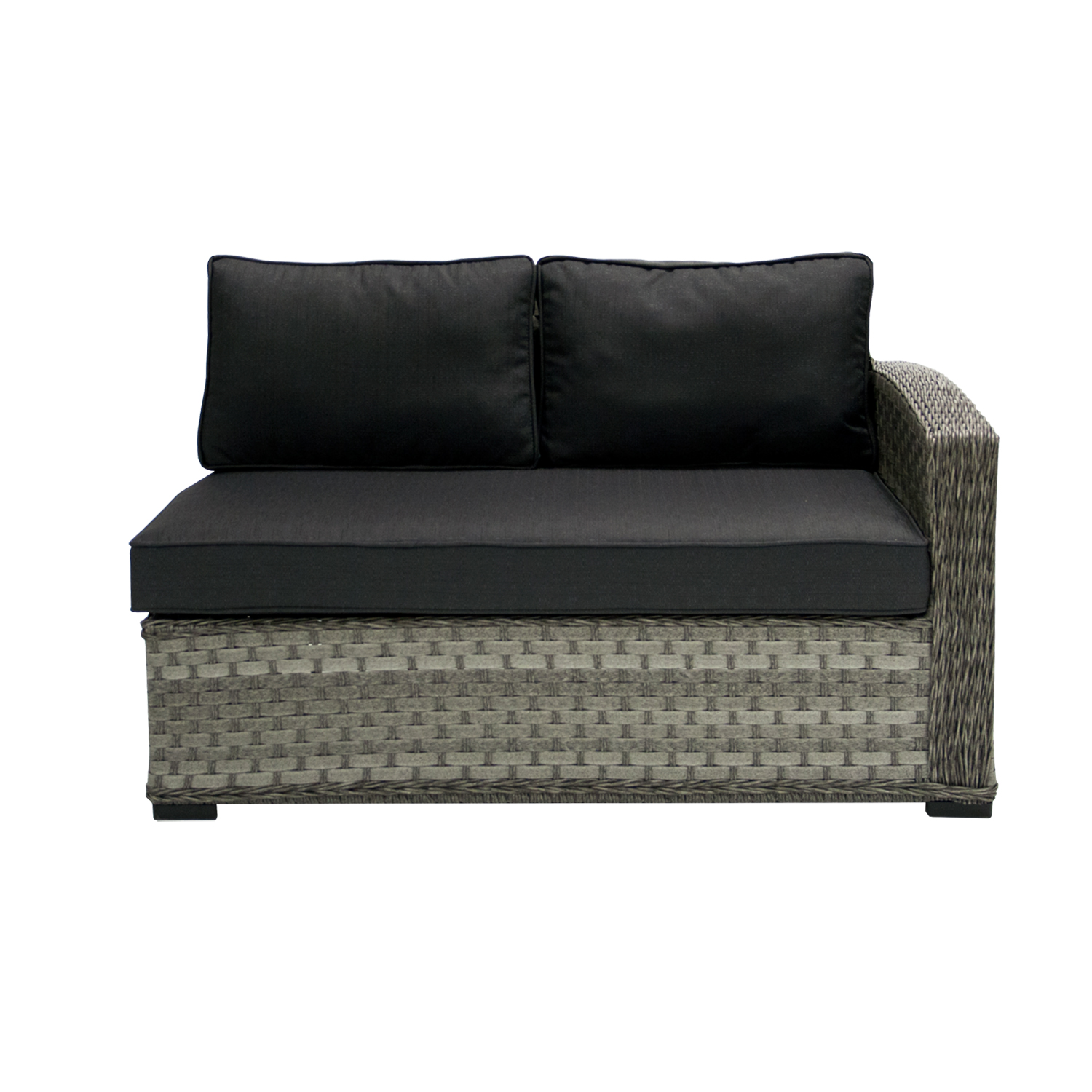 Dvivietė modulinė sofa su dešiniuoju porankiu, pilka, 132 × 81 × 78 cm 2