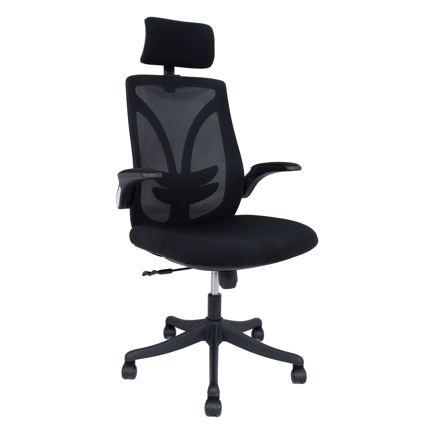 Biuro kėdė TANDY su reguliuojama galvos atrama ir fiksuojamu siūbavimo mechanizmu, juoda, 62,5 × 64 × 116–126 cm