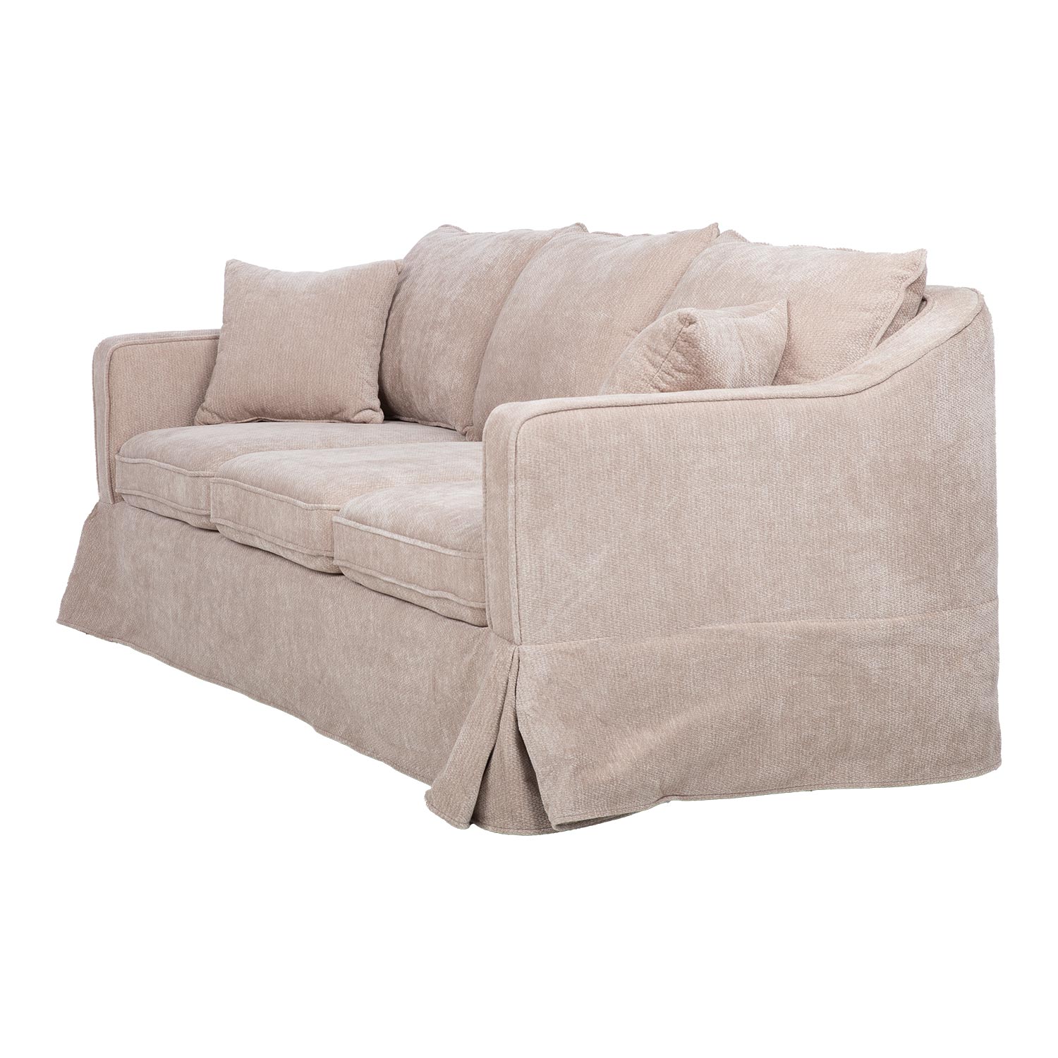 Trivietė sofa su kišeninėmis spyruoklėmis, smėlinė, 215 × 87 × 80 cm 2