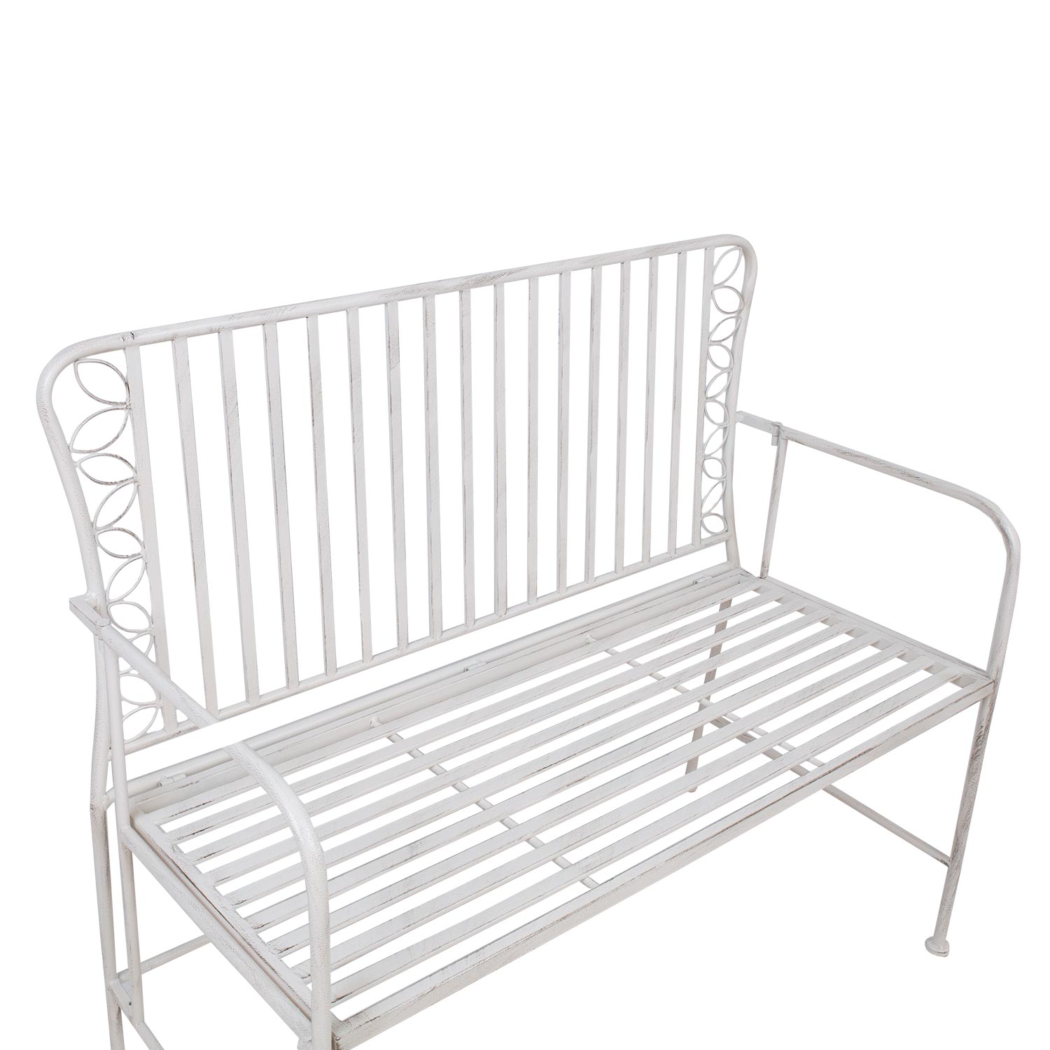 Lauko suolas, baltos spalvos, 103 × 50 × 93 cm 2