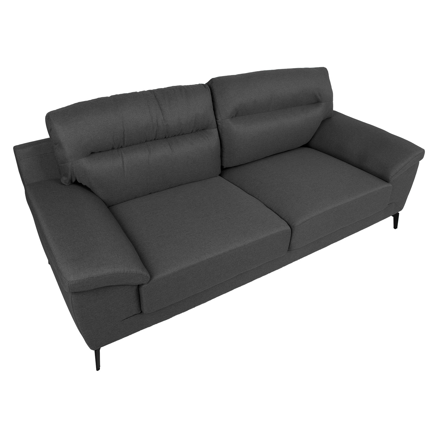 Sofa, trivietė, tamsiai pilka, 205 x 83 x 92 cm 2