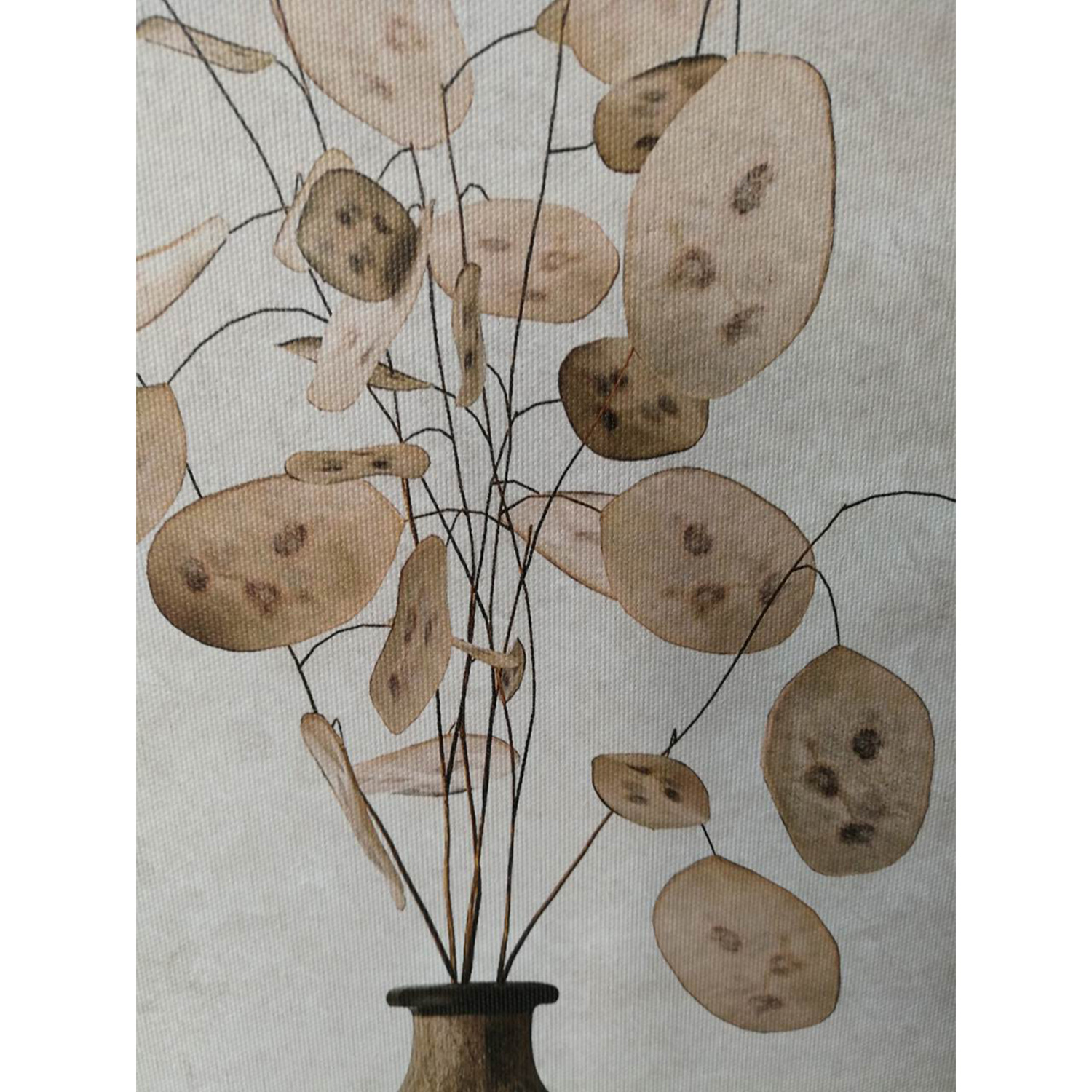 Sieninis paveikslas ant drobės su apvalia vaza, 40 × 50 × 2,2 cm