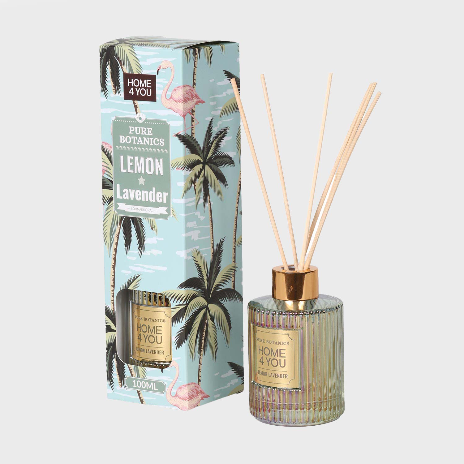 Namų kvapiklis su lazdelėmis Lemon Lavender, šviesiai žalias, 100 ml