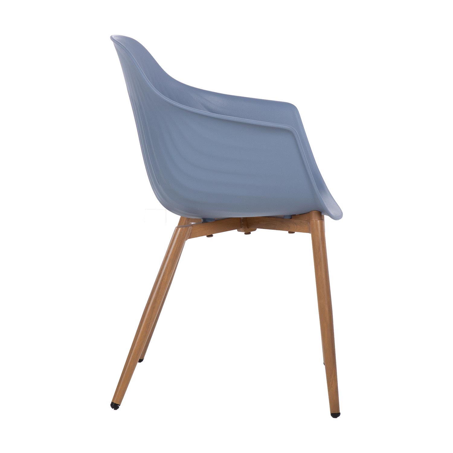 Lauko kėdė iš perdirbto PP plastiko su aliumininėmis kojomis, mėlyna, 58 × 57 × 82 cm 2