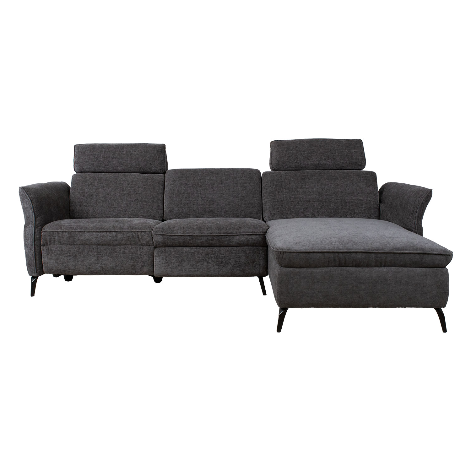 Kampinė sofa DAYTON PN su elektriniu kojų atramos reguliavimu, tamsiai pilka, 268 × 94/157 × 80/100 cm 2