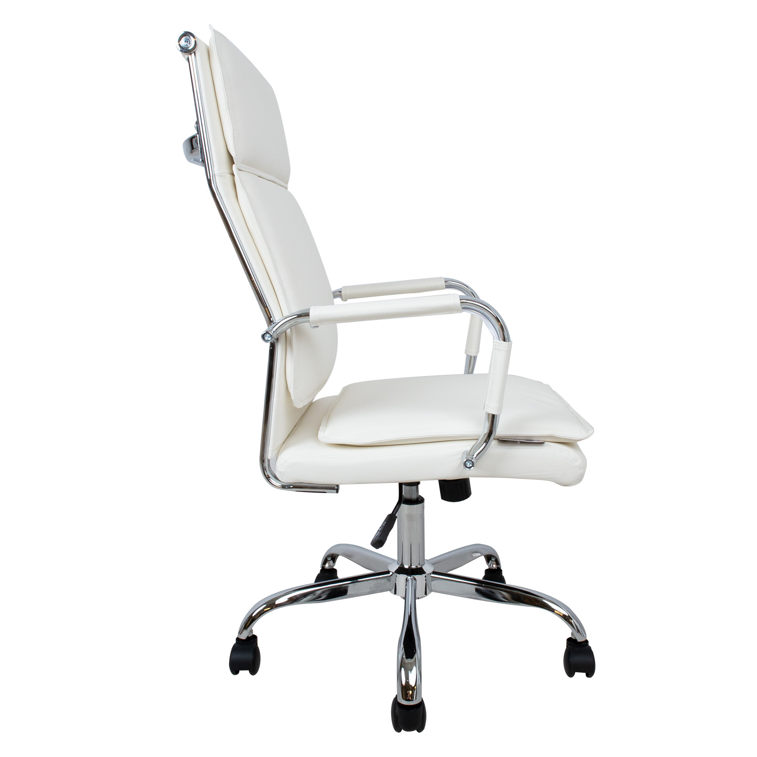 Biuro kėdė ULTRA su dirbtinės odos apmušalais ir supimosi mechanizmu, balta, 54,5 × 60 × 106,5–116,5 cm 2