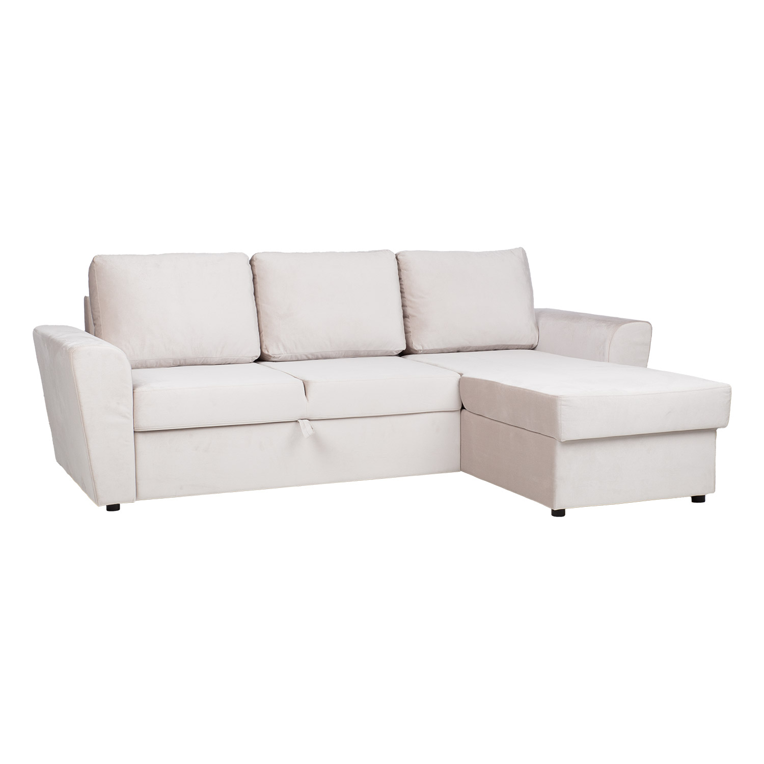 Kampinė sofa-lova INGMAR, smėlinė, 242 × 168/92 × 92 cm