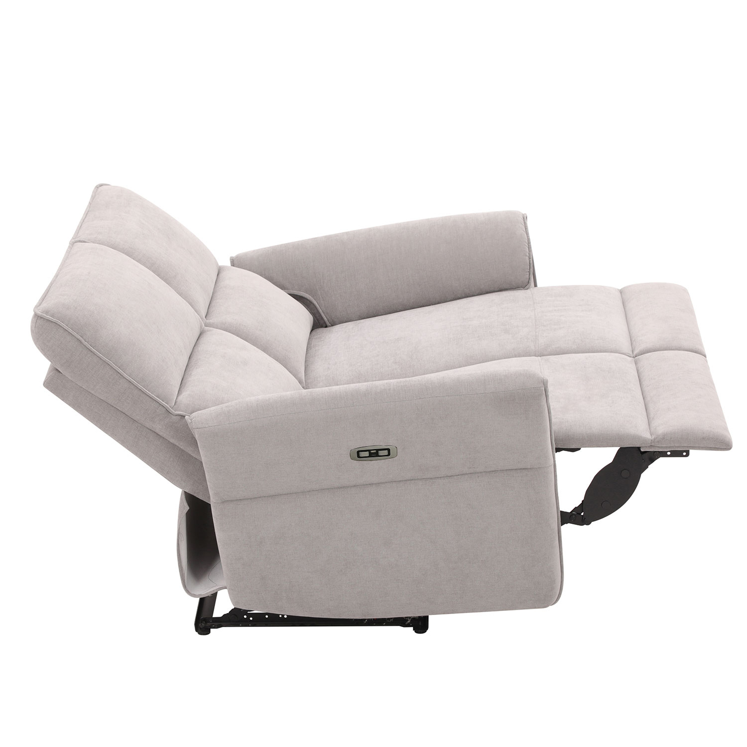 Dvivietė elektrinė atlošiama sofa DAMIKA, pilka, 143 x 92 x 103 cm 3