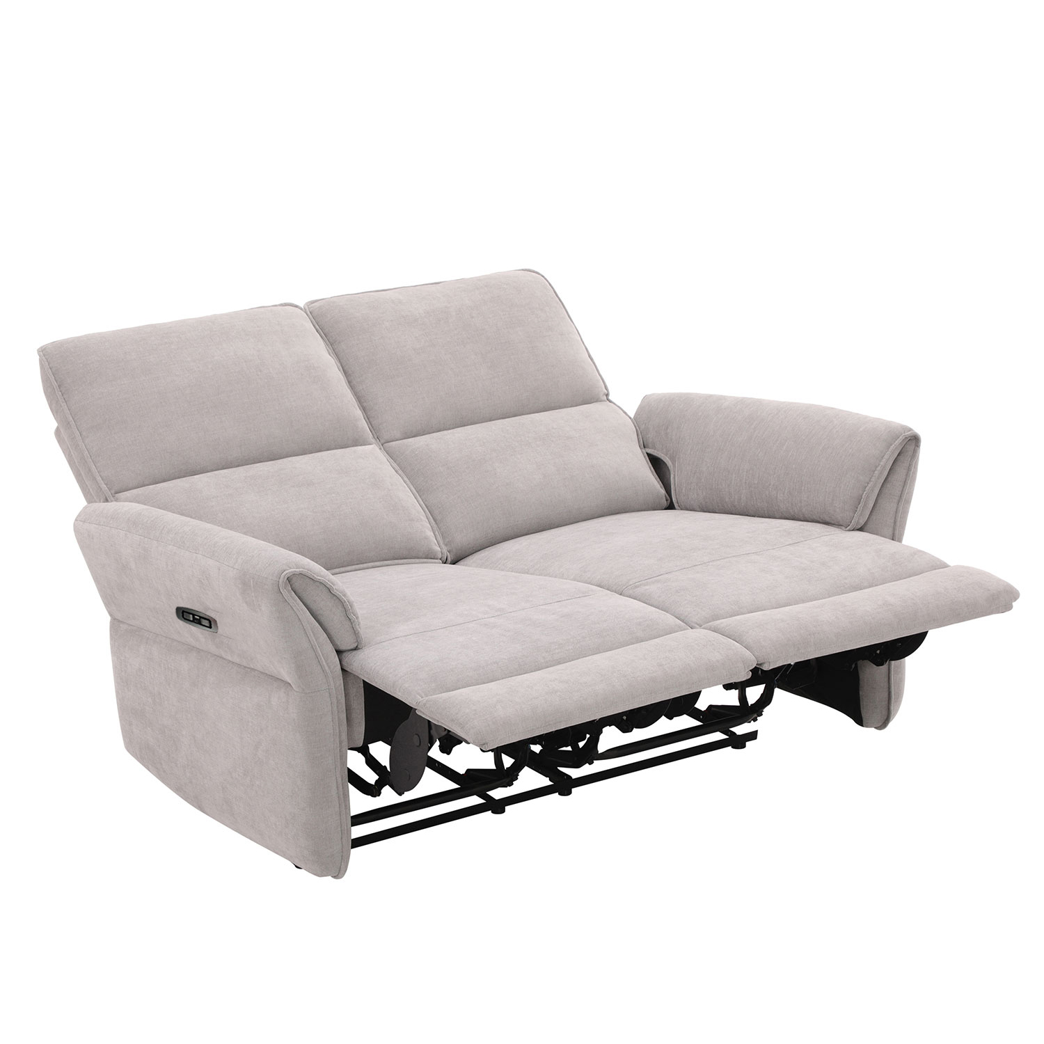 Dvivietė elektrinė atlošiama sofa DAMIKA, pilka, 143 x 92 x 103 cm