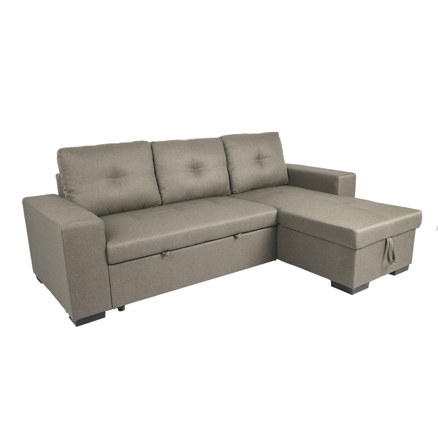 Kampinė sofa-lova, smėlio spalvos, 240 × 90/160 × 94 cm