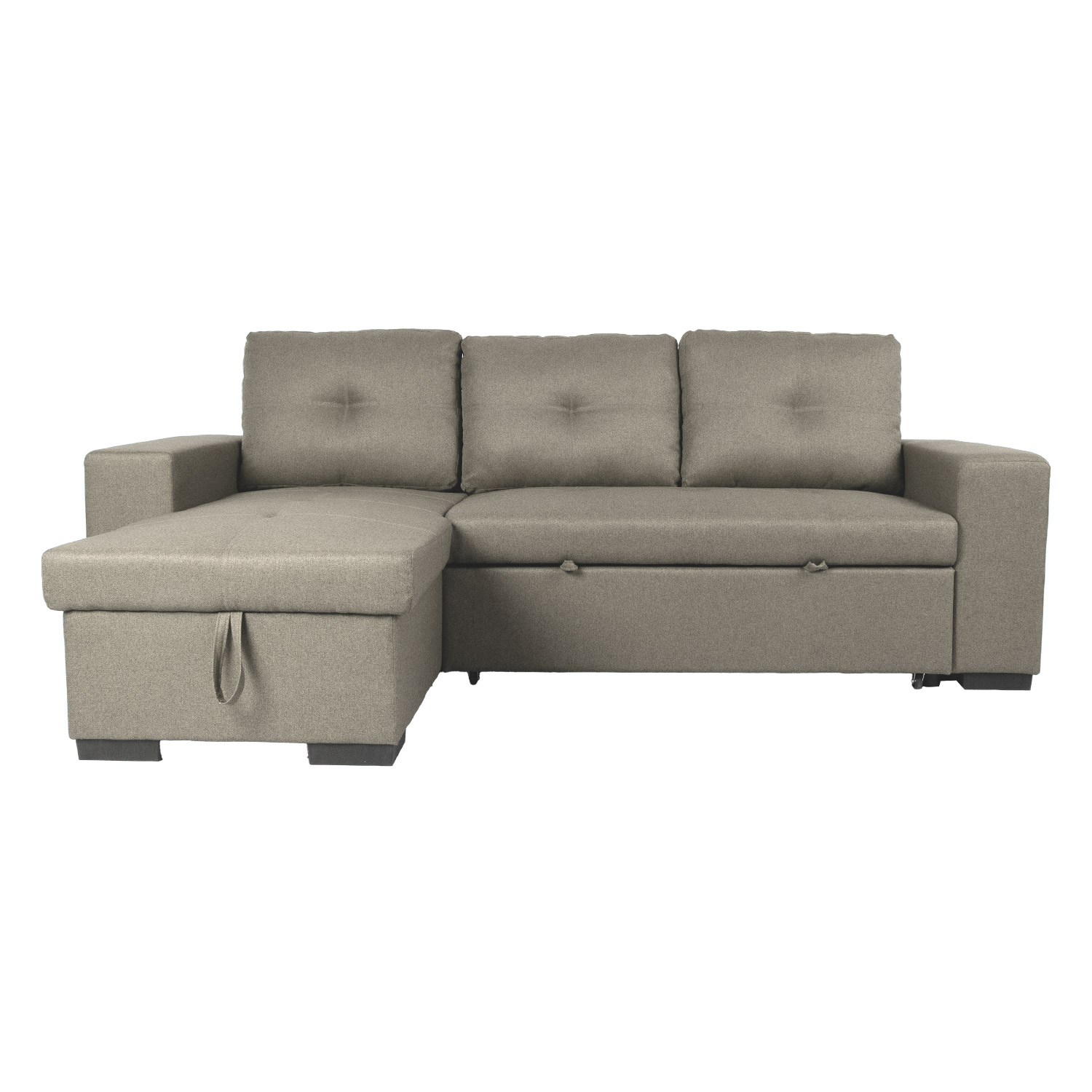Kampinė sofa-lova, smėlio spalvos, 240 × 90/160 × 94 cm 3