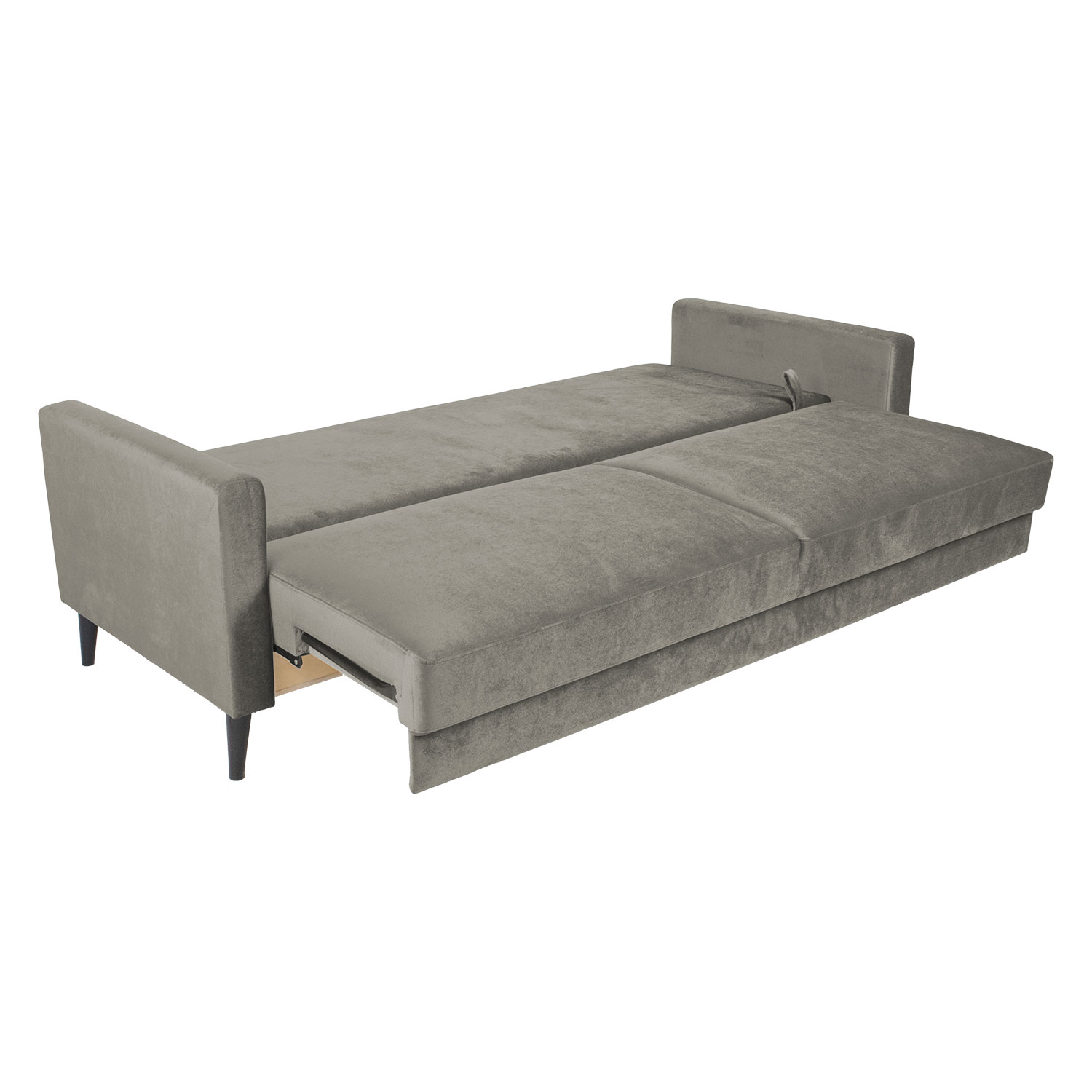 Sofa-lova ANNA su patalynės dėže, smėlinis aksomas, 222 × 86 × 98 cm 2