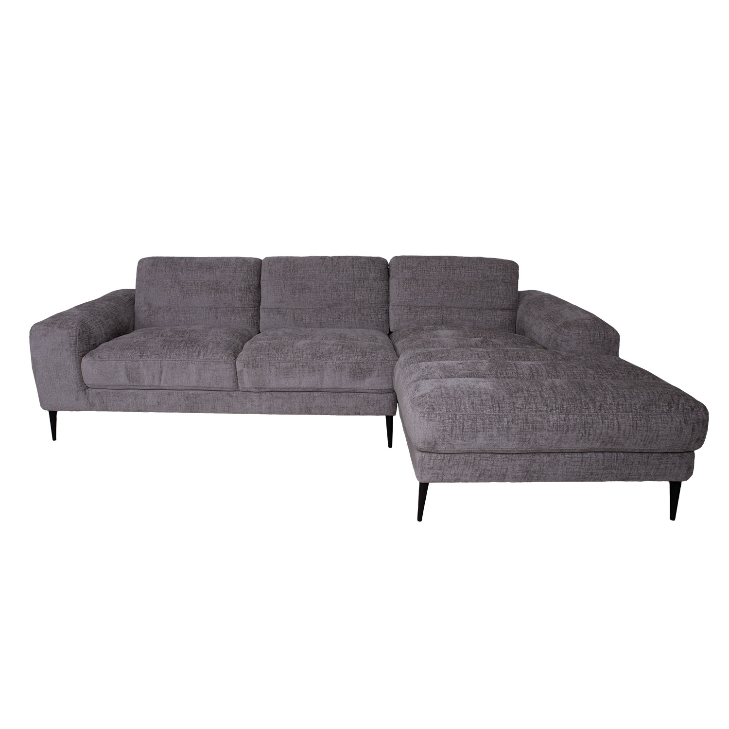 Kampinė sofa su dešiniuoju kampu, pilka, 267 × 97/160 × 80 cm 2