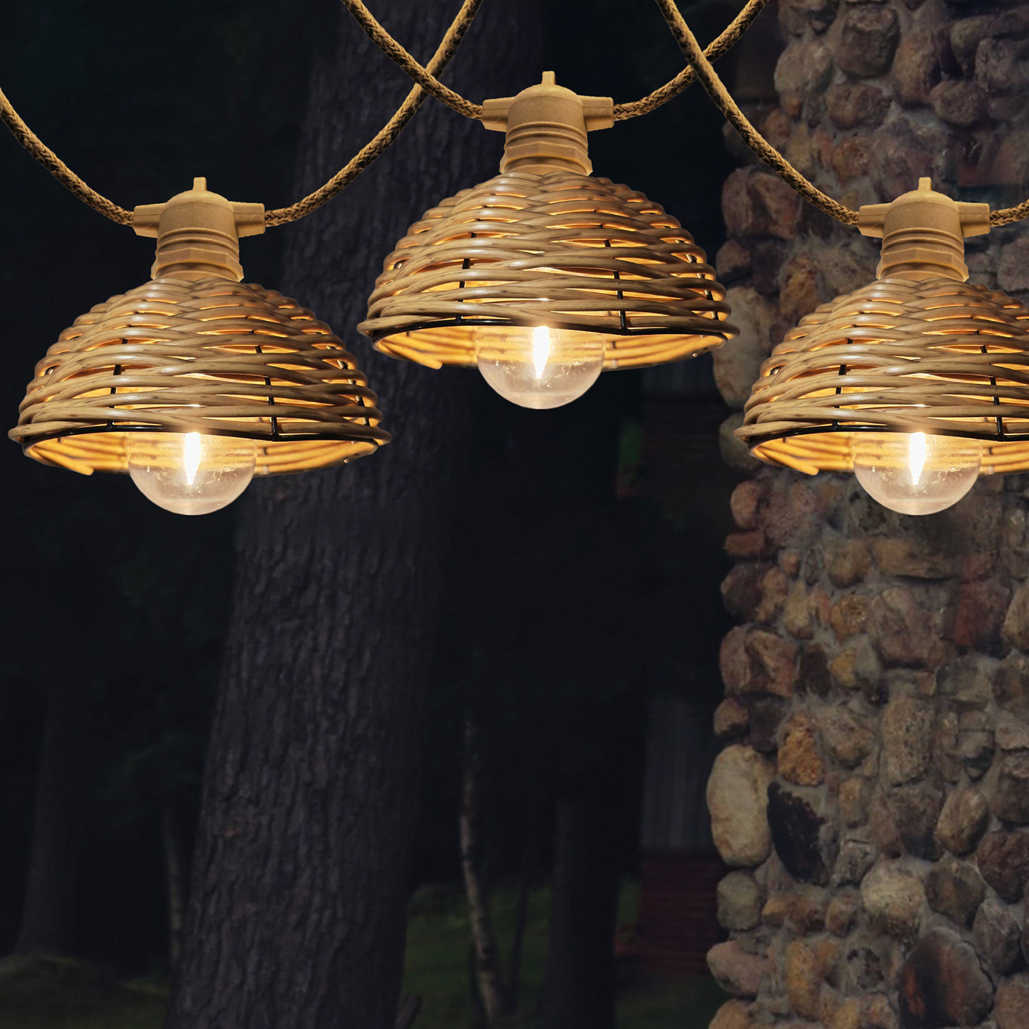 Šviesos girlianda su 10 LED lempučių, šilta balta, smėlio spalvos, 4,5 m 2