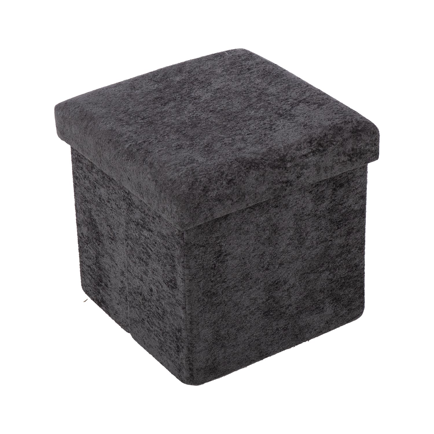 Pufs ar glabāšanas kastīti, pelēks, 30 × 30 × 30 cm