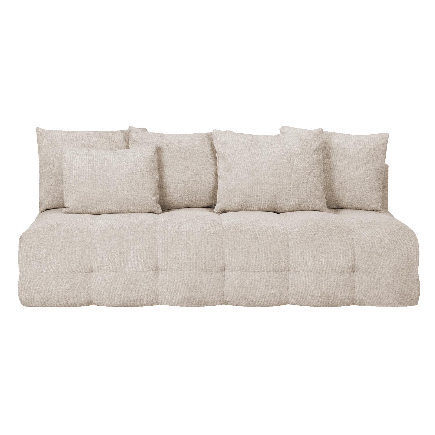 Sofa-lova LUISE, 3 vietų, smėlio spalvos, 200 × 100 × 83 cm