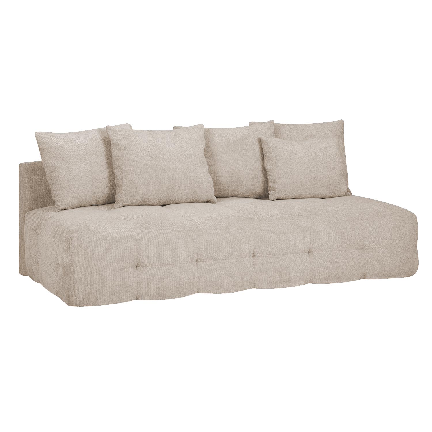 Sofa-lova LUISE, 3 vietų, smėlio spalvos, 200 × 100 × 83 cm