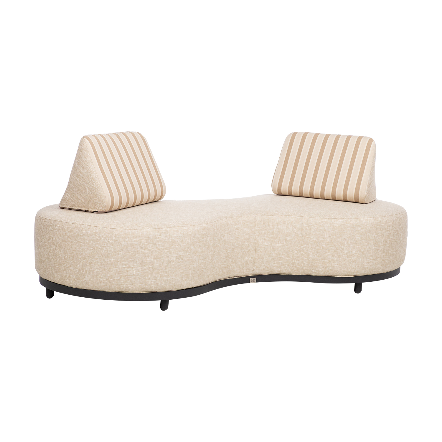 Sofa, 2 vietų, su kilnojamais atlošais, smėlio spalvos, 200 × 92/54 × 42 cm