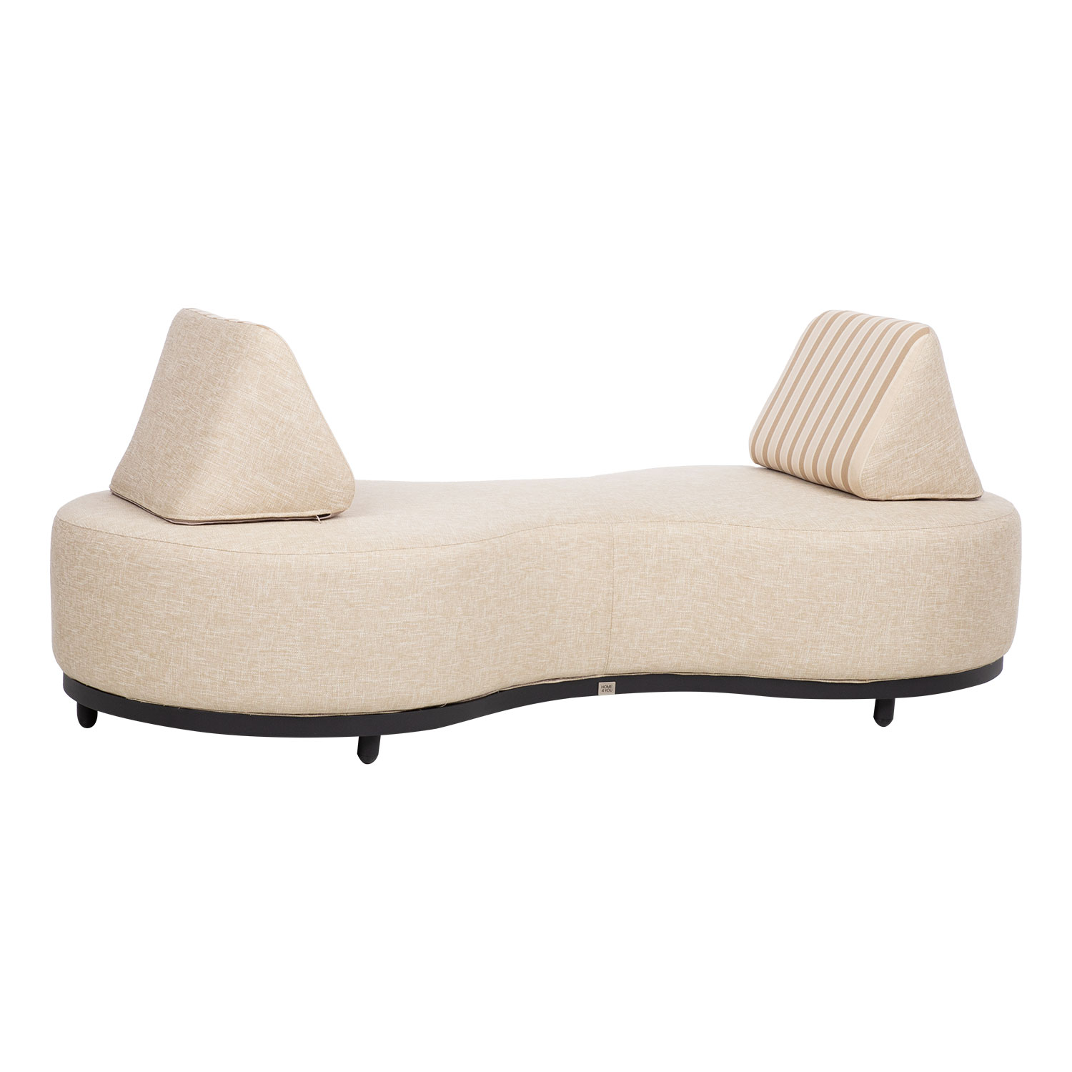 Sofa, 2 vietų, su kilnojamais atlošais, smėlio spalvos, 200 × 92/54 × 42 cm